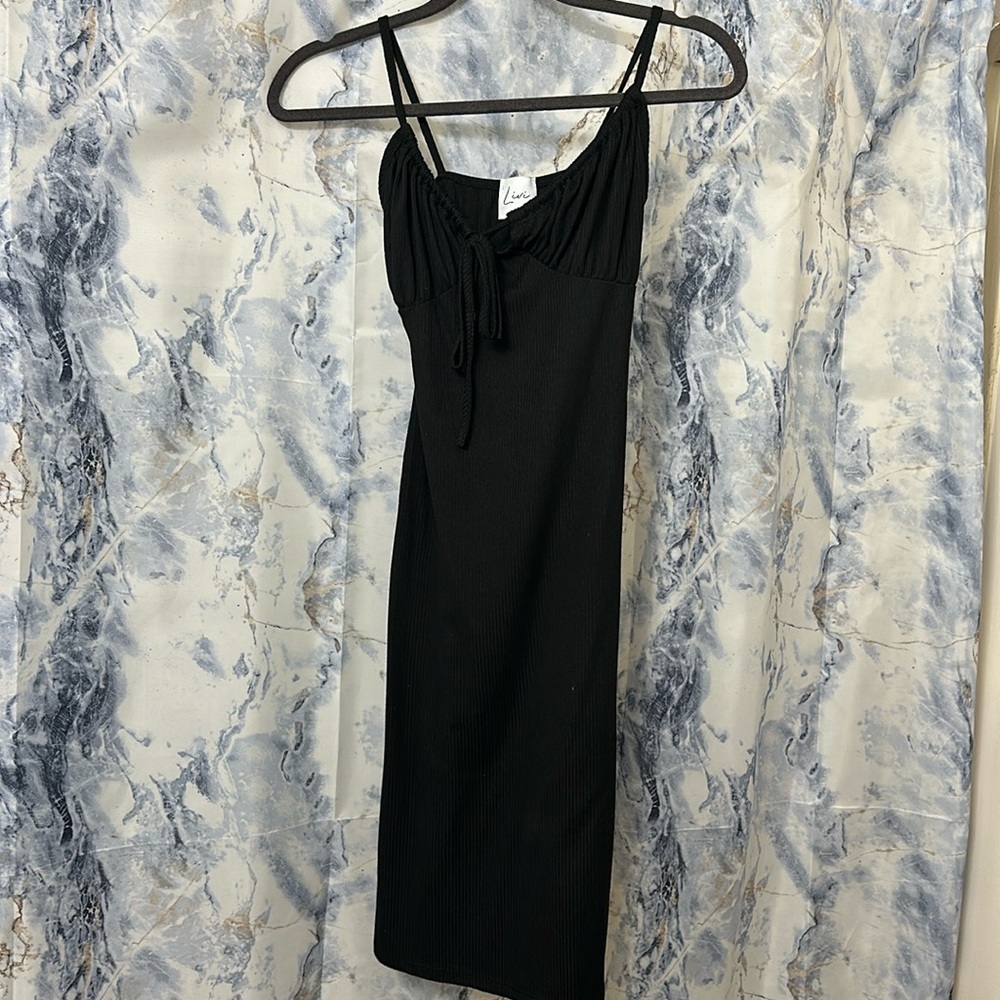 Strappy Black Midi Dress